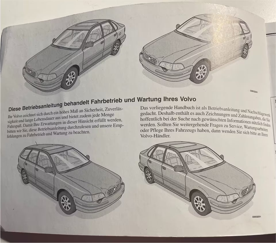 VOLVO S 40 & V40 Bedienungsanleitung 2004 Betriebsanleitung