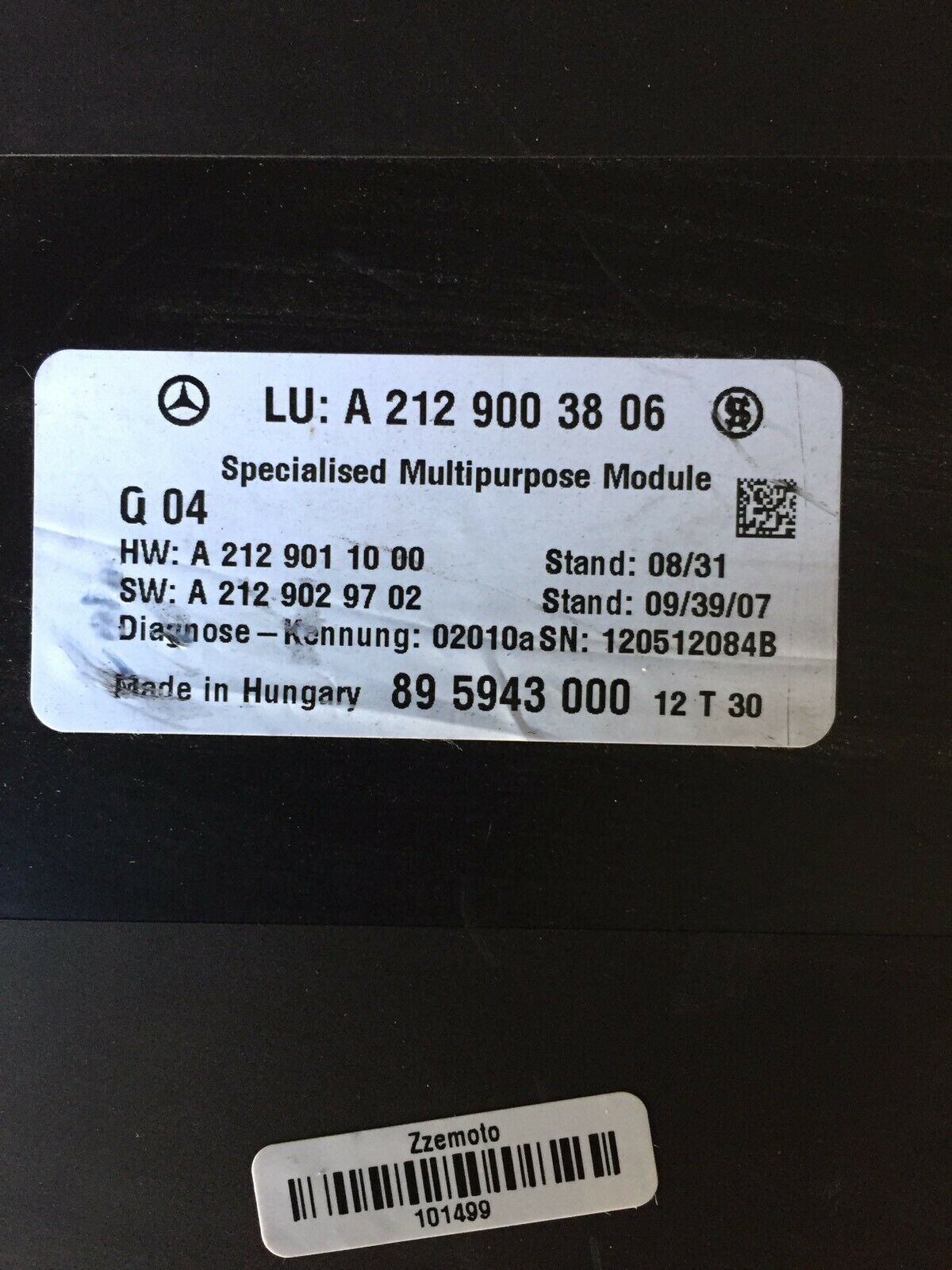 Mercedes W246 B200  Steuergerät SG Multipurpose A2129003806