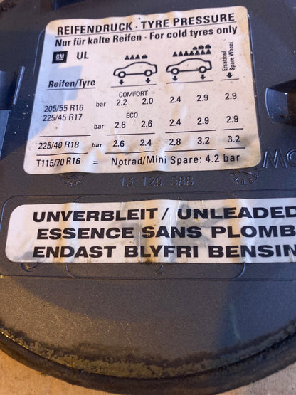 Opel Zafira B Tankdeckel 13129588