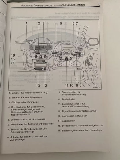 Betriebsanleitung Toyota Yaris 2003/deutsch