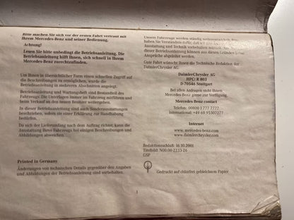 Mercedes Sprinter Betriebsanleitung W901