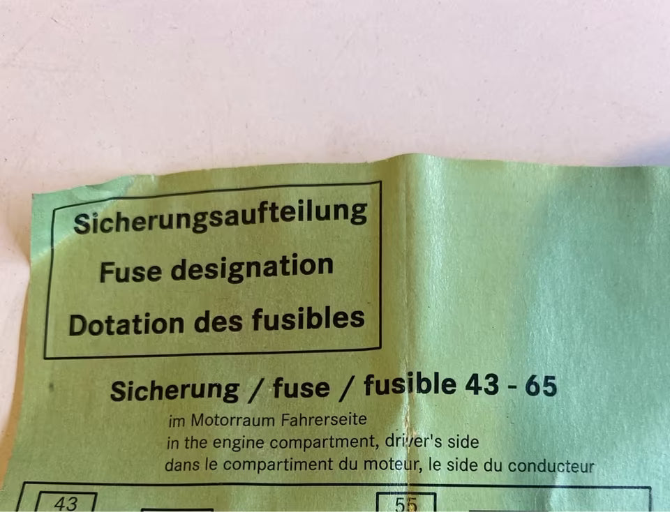 Mercedes W203 Sicherungsaufteilung A2035450000